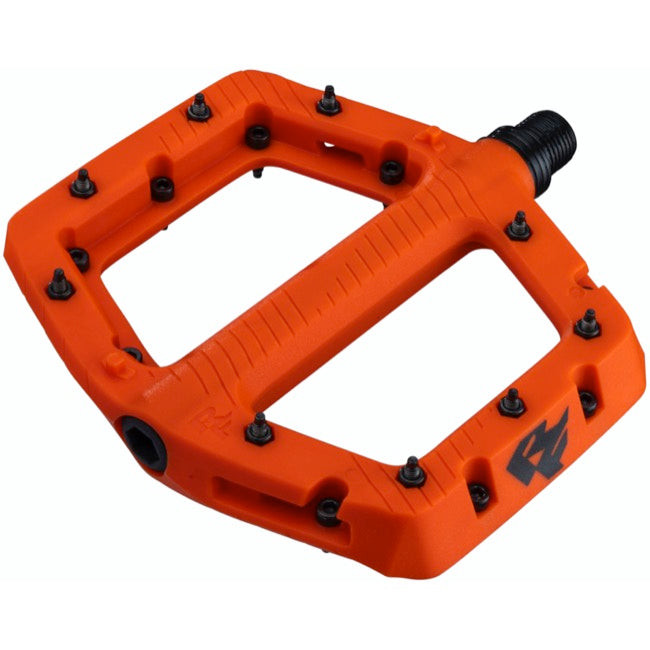 orange flat pedals RaceFace Chester Platform Pedals Orange Large