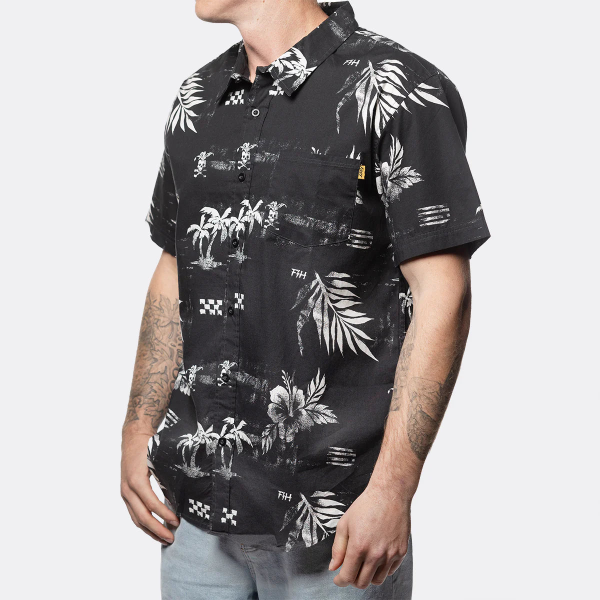 Fasthouse Alani Short Sleeve Button Up Shirt - Black