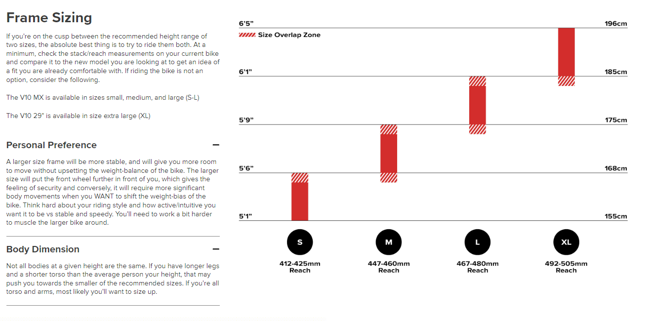 Santa Cruz V10 CC MX - DH X01 - Gloss Red - 2024