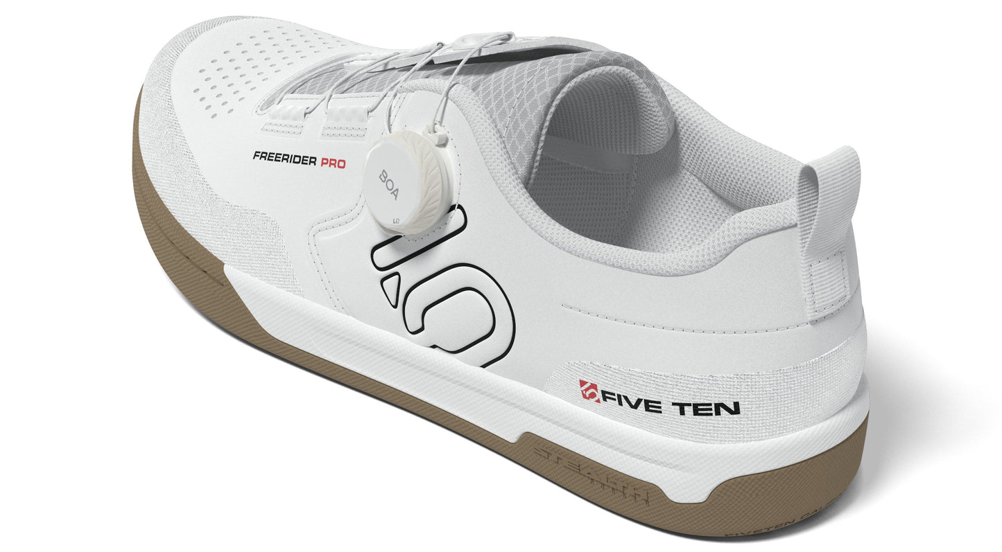 Five Ten Freerider Pro BOA Flat Pedal Shoe - Ftwr White-Core Black-Red
