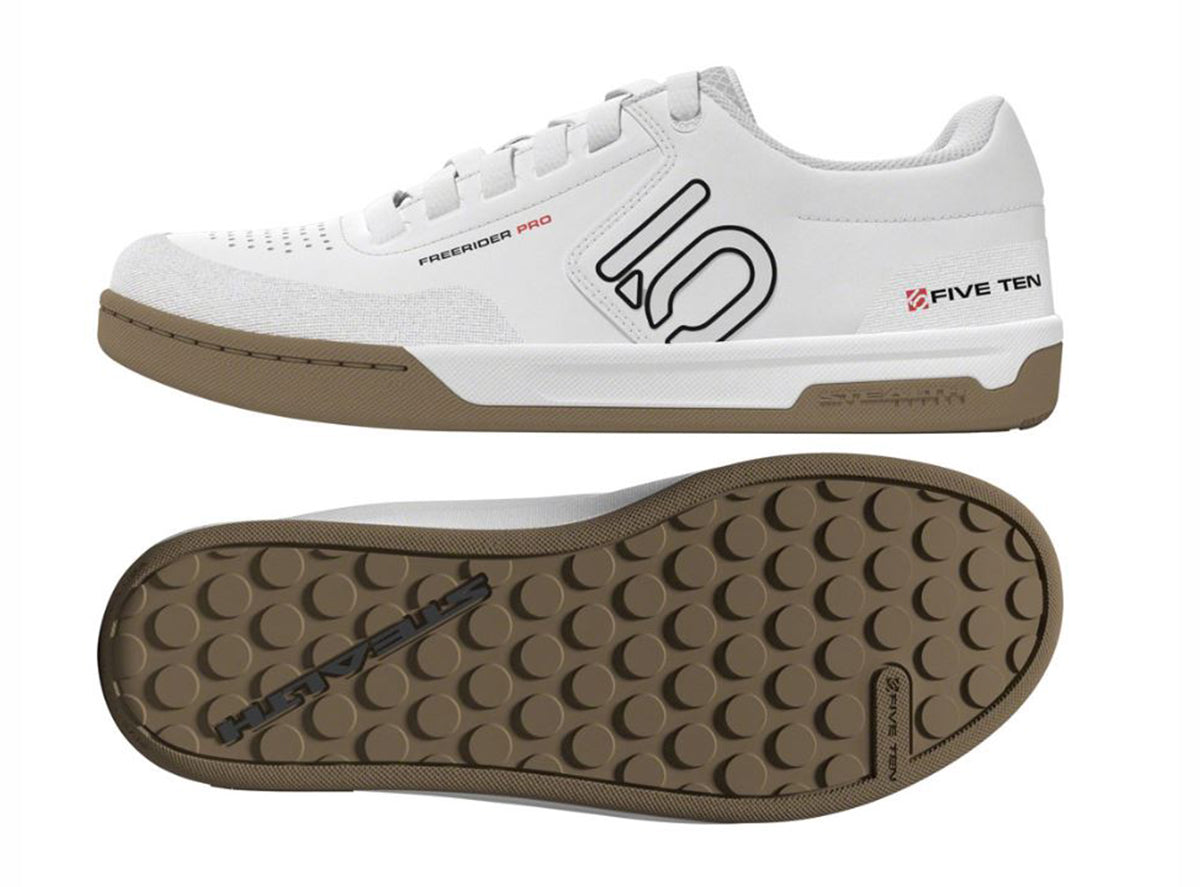 Five Ten Freerider Pro Flat Pedal Shoe - Ftwr White-Core Black-Red