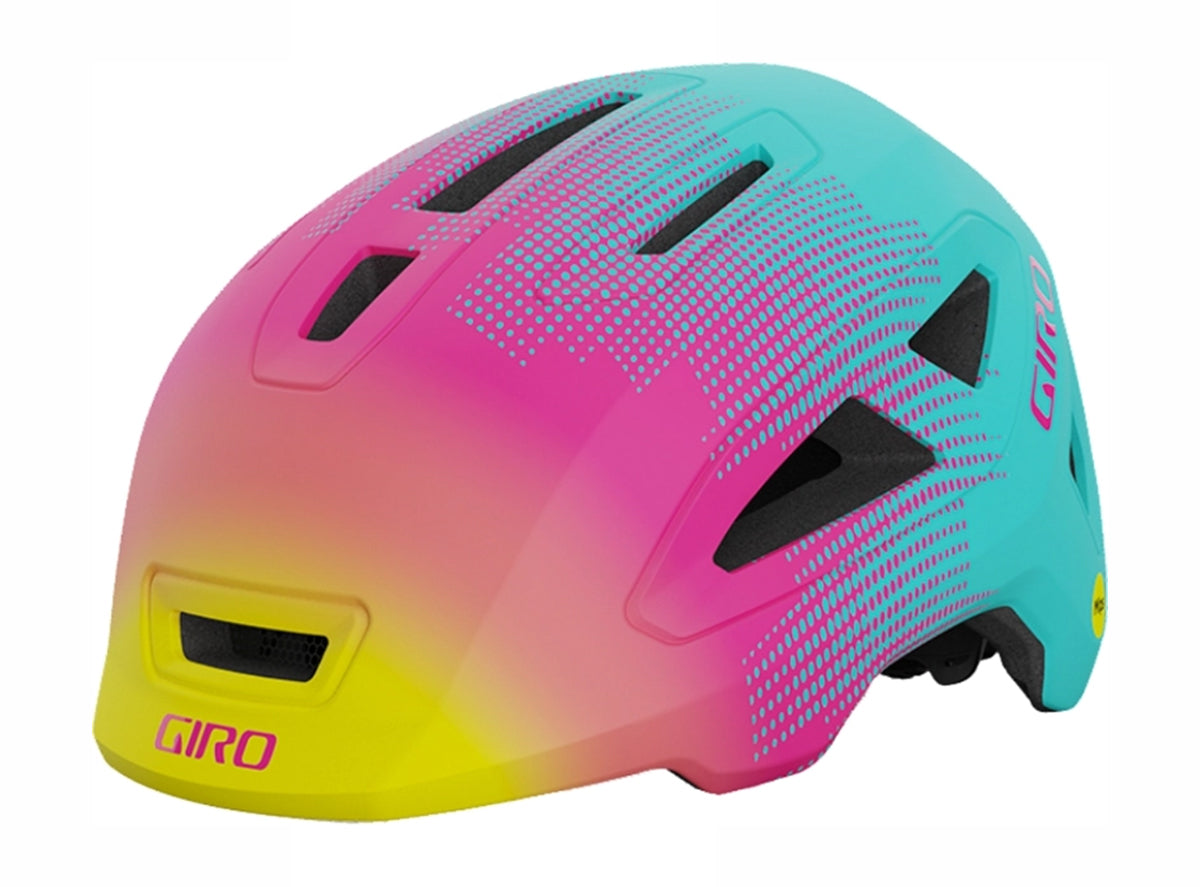 Giro Scamp MIPS II Child Helmet Matt Teal-Pink Towers – Cambria Bike