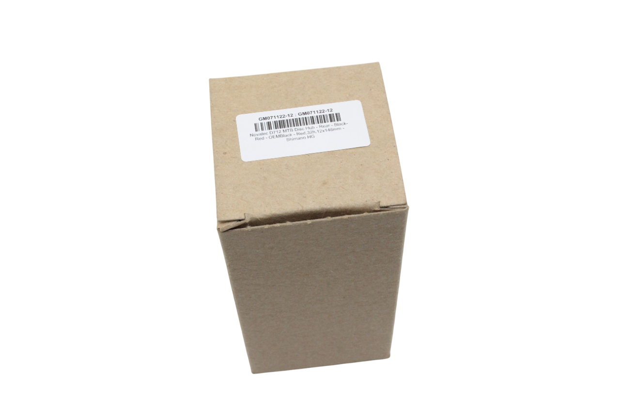 Novatec D712 MTB Disc Hub - Rear - Black-Red - OEM