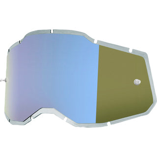 100% Racecraft 2/Accuri 2/Strata 2 Replacement Lens - Injected - Mirror Blue