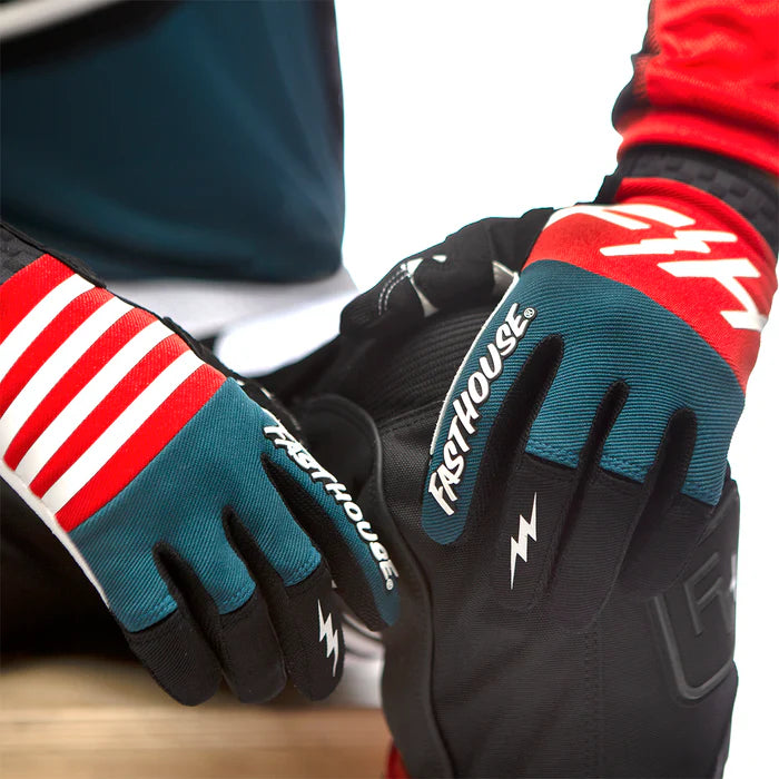 Fasthouse Speed Style Omega Glove - Red-Slate