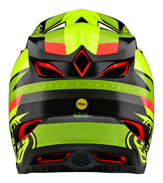 Troy Lee Designs D4 Carbon Full Face Helmet with MIPS - Omega - Black-Yellow