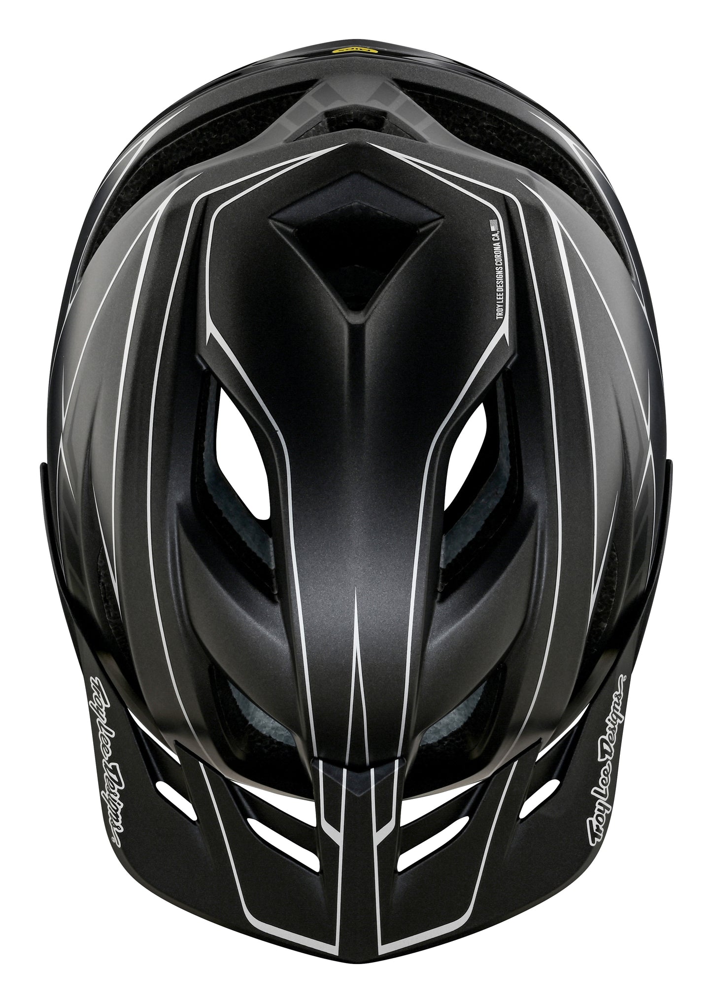Troy Lee Designs Flowline SE MTB Helmet - Badge - Pinstripe - Charcoal-Black