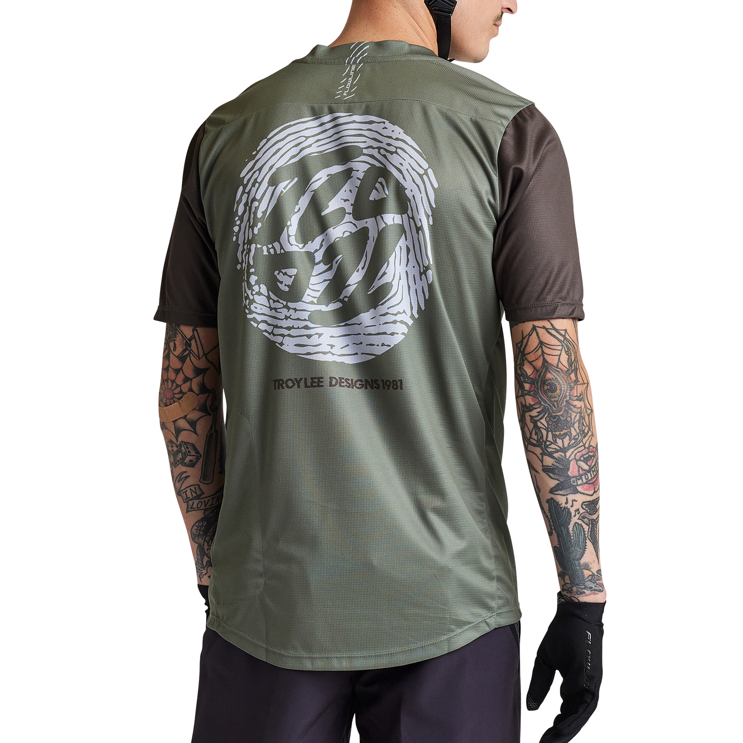 Troy Lee Designs Flowline Short Sleeve MTB Jersey - Flipped - Olive