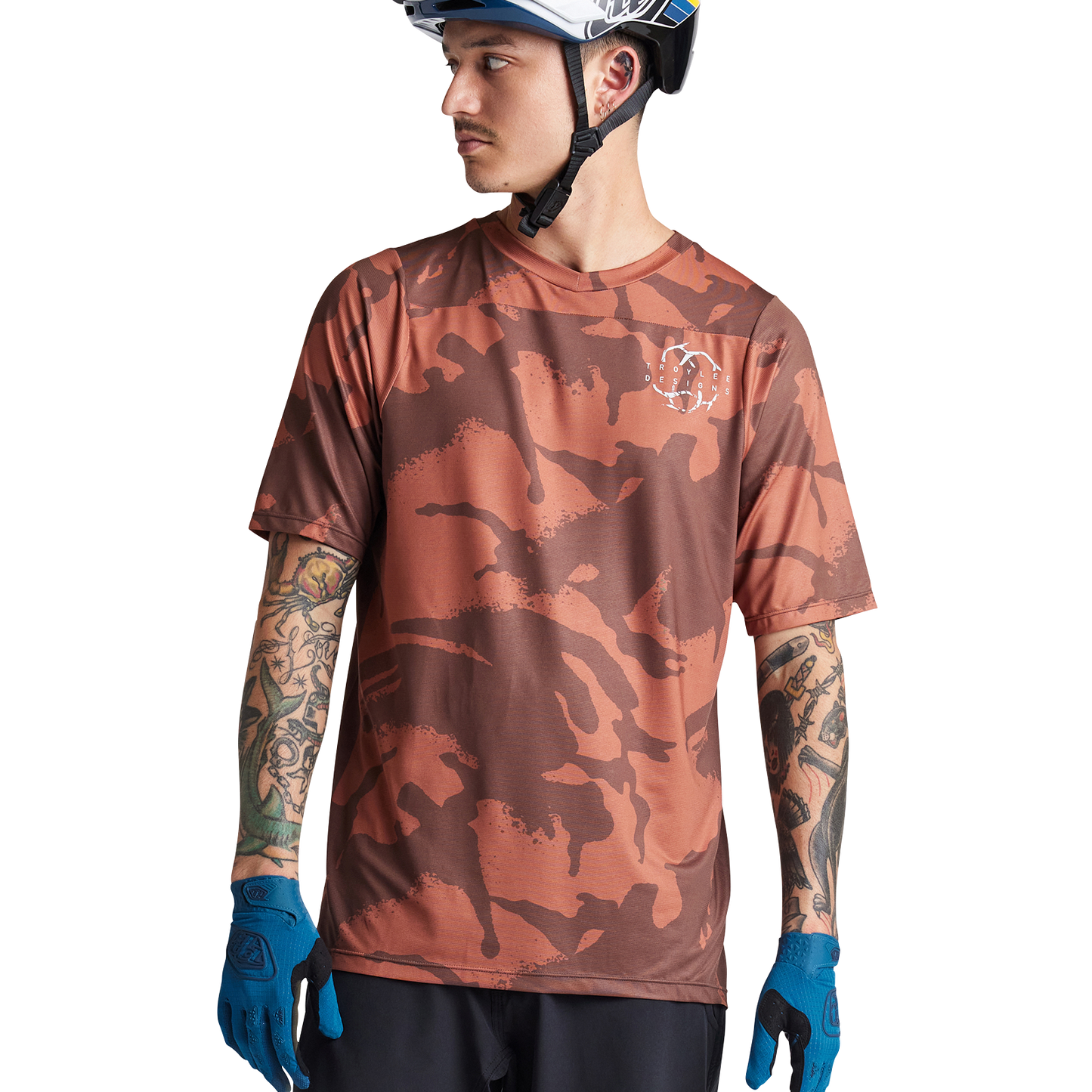 Troy Lee Designs Skyline Short Sleeve MTB Jersey - Shadow Camo - Brick