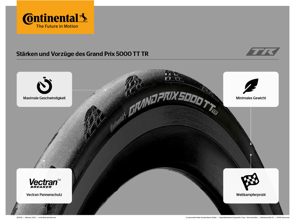 Continental Grand Prix 5000 TT Tubeless 700c Folding Road Tire