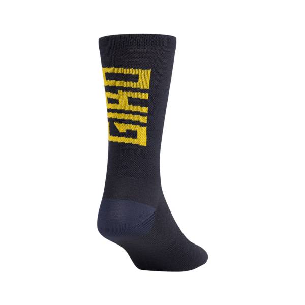 Giro Seasonal Merino Wool Sock - Dark Shark-Spectra Yellow