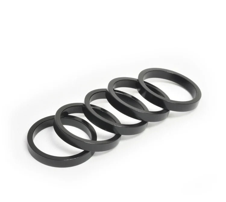 Wheels Manufacturing Aluminum Headset Spacer - 1.1/8" x 5mm - 5 Pack - Black