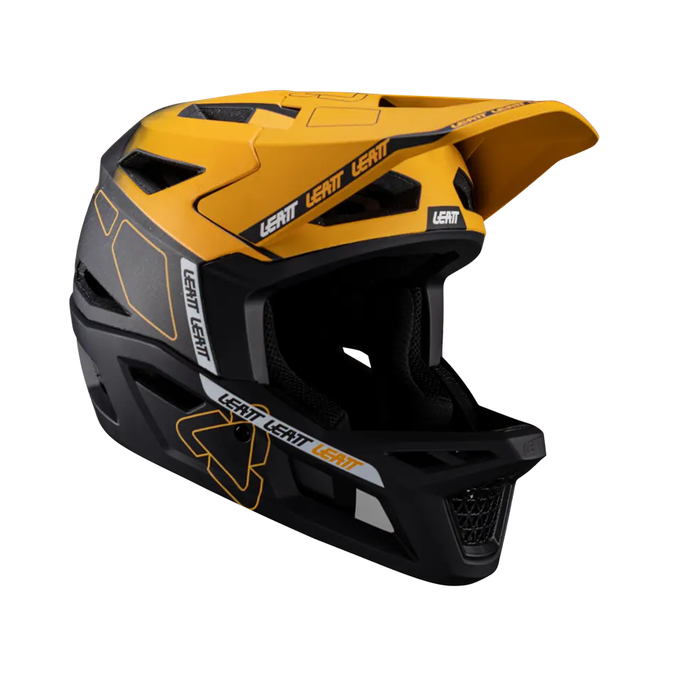 leatt fullface helm mtb 1.0 dh Leatt MTB Gravity 6.0 Carbon Full Face Helmet - Gold