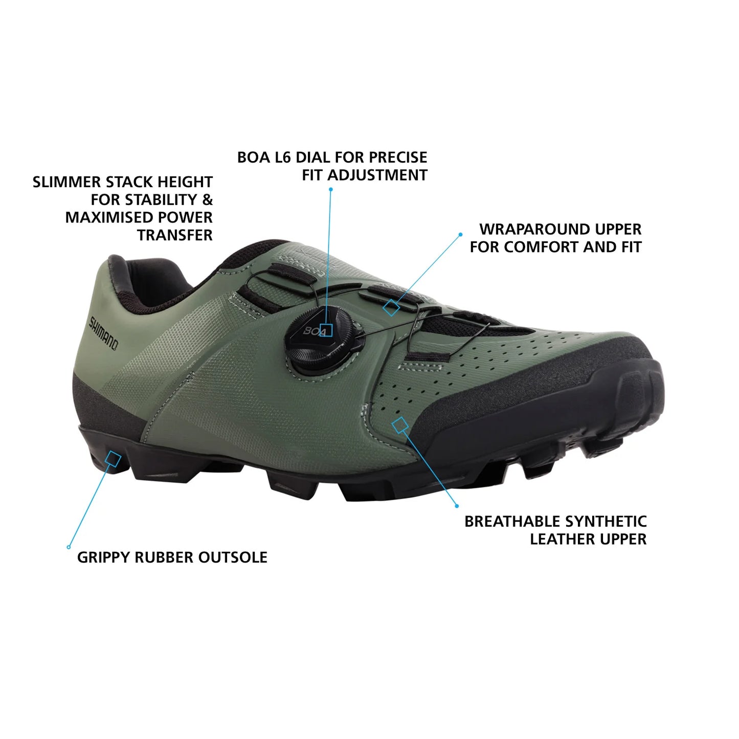 Shimano XC300 SPD MTB Shoe - Olive
