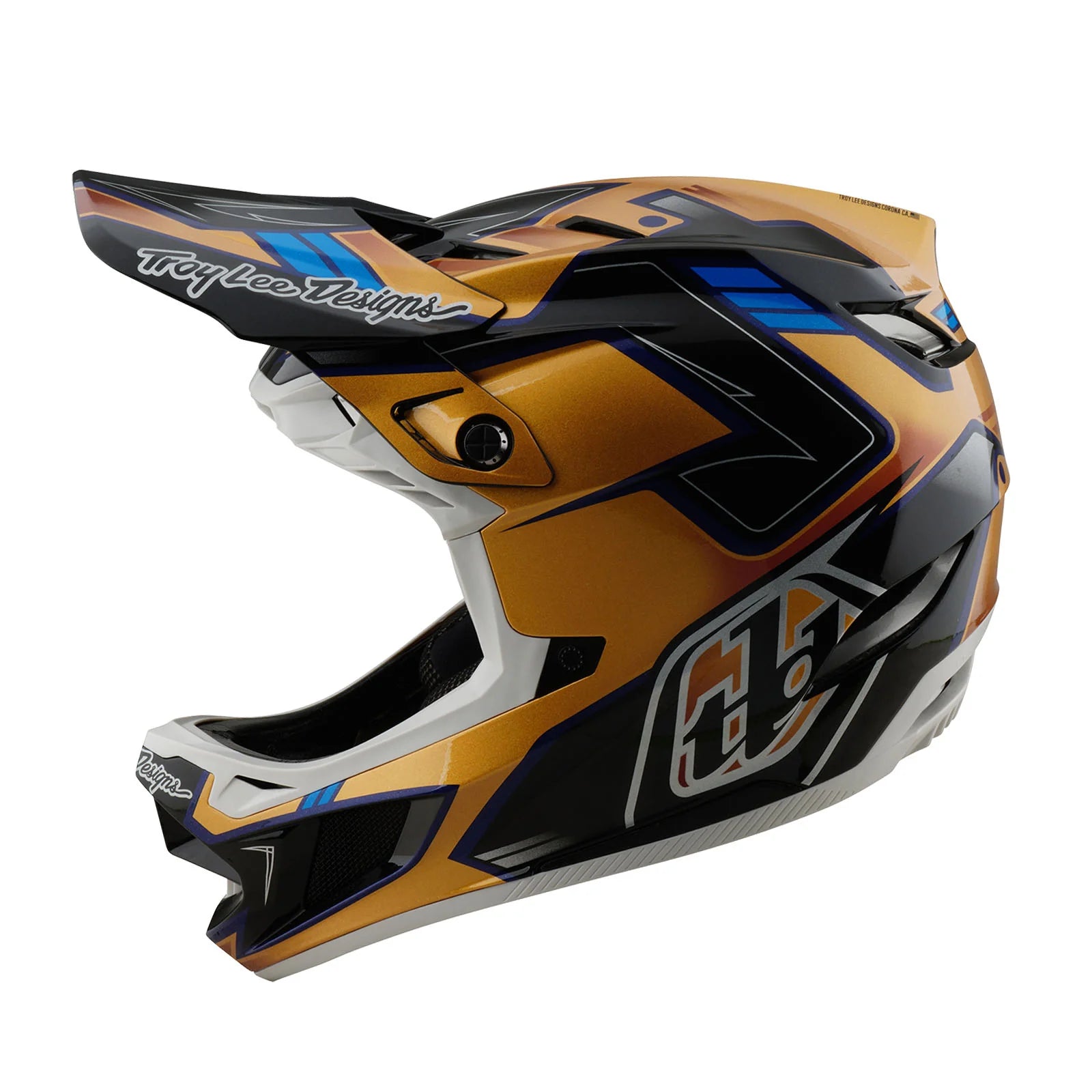 Troy Lee Designs D4 Composite Helmet Royalty Black / Gold, Black / Gold / MD