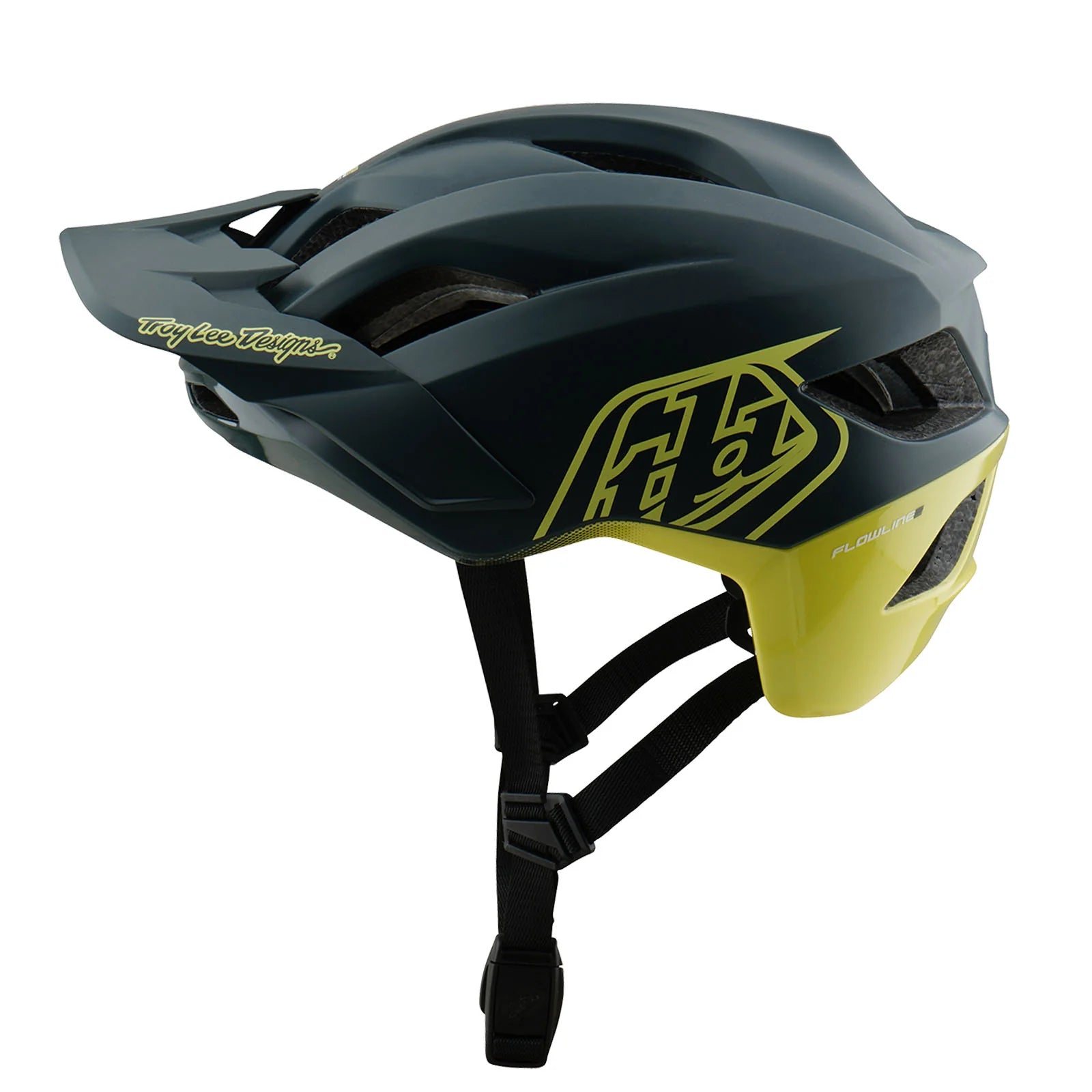 mtb helm design Troy Lee Designs Flowline SE Helmet Badge Gray / Glo Yellow, Gray / Glo Yellow / MD/LG