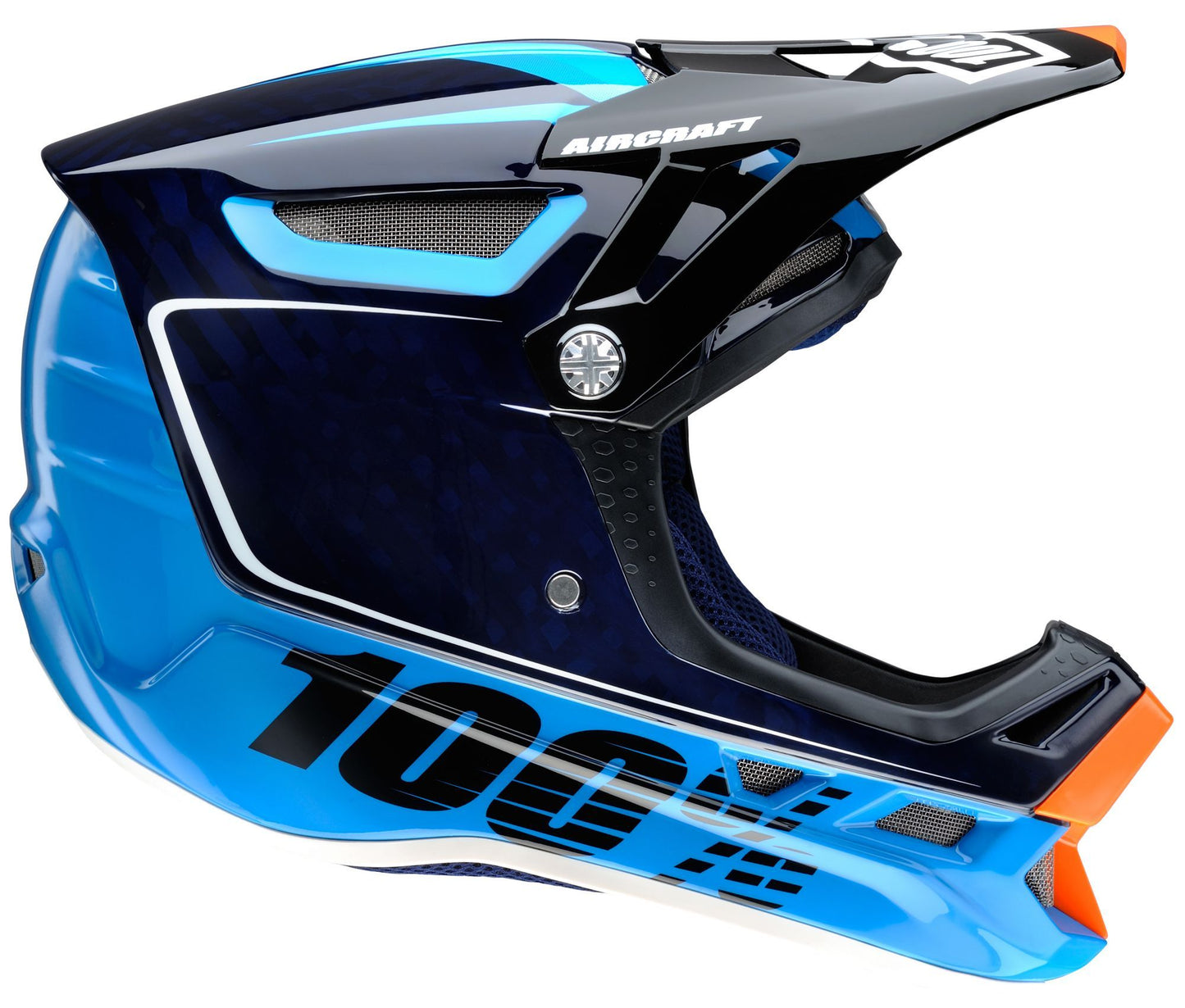 100% Aircraft DH Full Face Helmet - Bi-Turbo Blue Bi-Turbo Blue Large