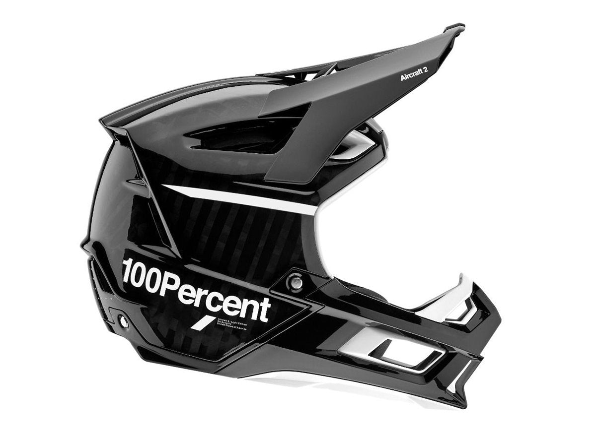 100% Aircraft 2 Full Face Helmet - Black-White - 2021 Black - White Small