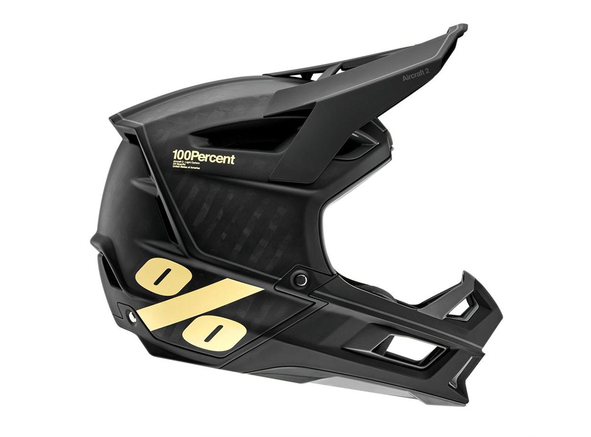 100% Aircraft 2 Full Face Helmet - Black-Light Yellow - 2021 Black - Light Yellow Small