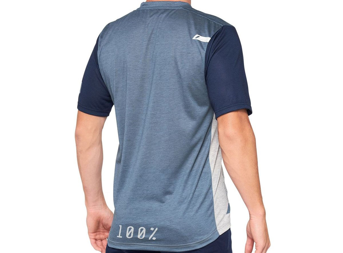 100% Airmatic Short Sleeve MTB Jersey - Steel Blue-Gray