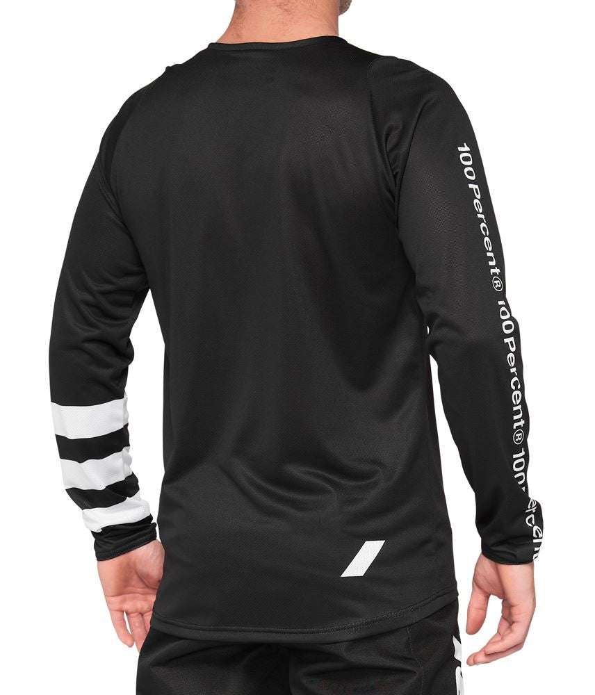 100% R-Core Long Sleeve MTB Jersey - Black-White - 2022