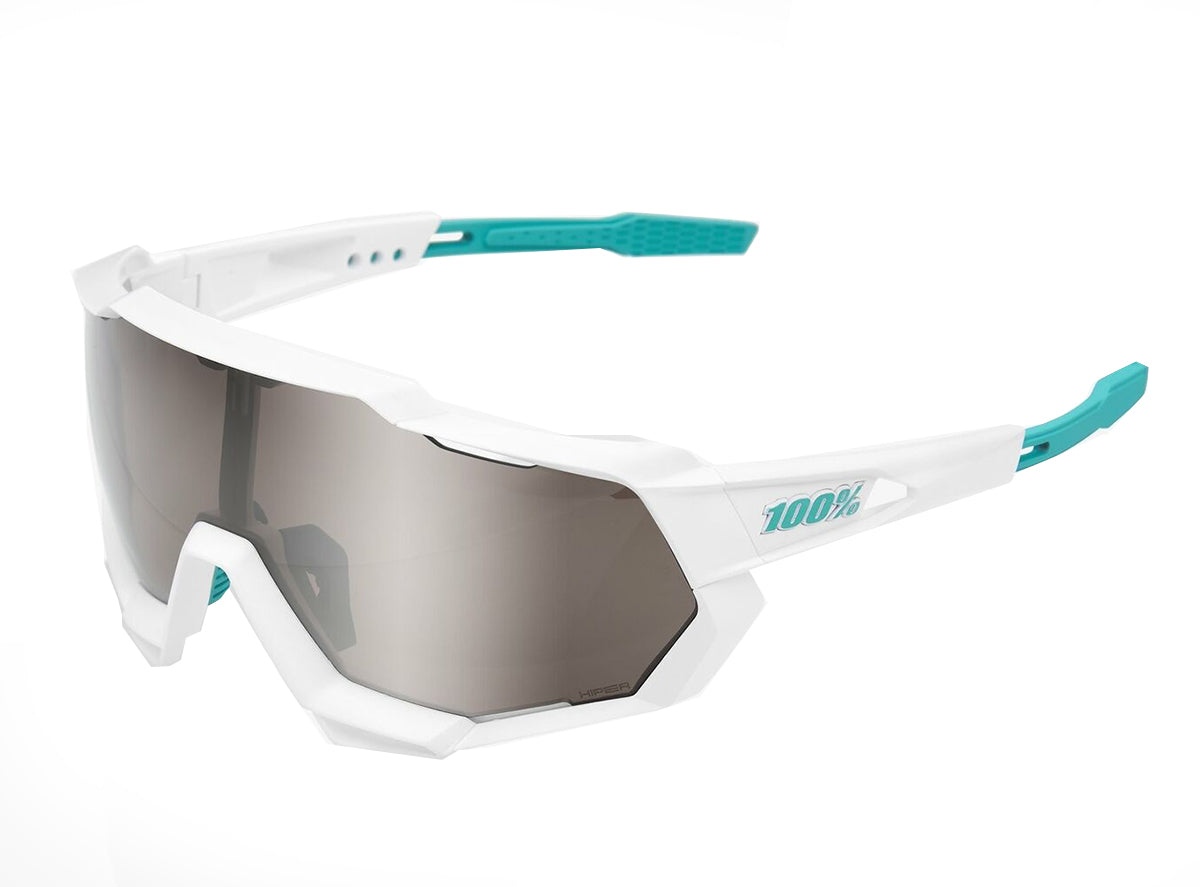 100% Speedtrap Performance Sunglasses - BORA Hans Grohe Team White-HiPER Silver Mirror Lens Team White