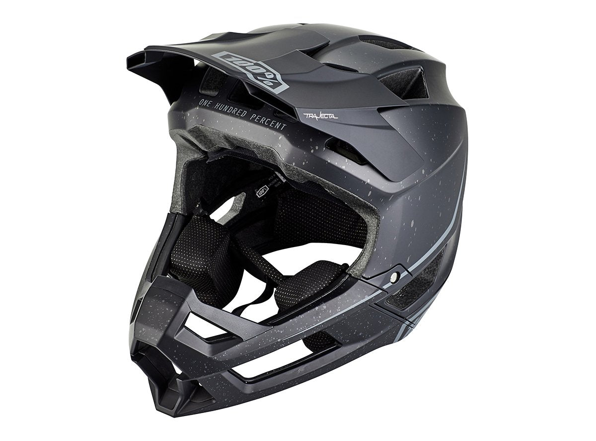 100% Trajecta Full Face Helmet - Black Black Small