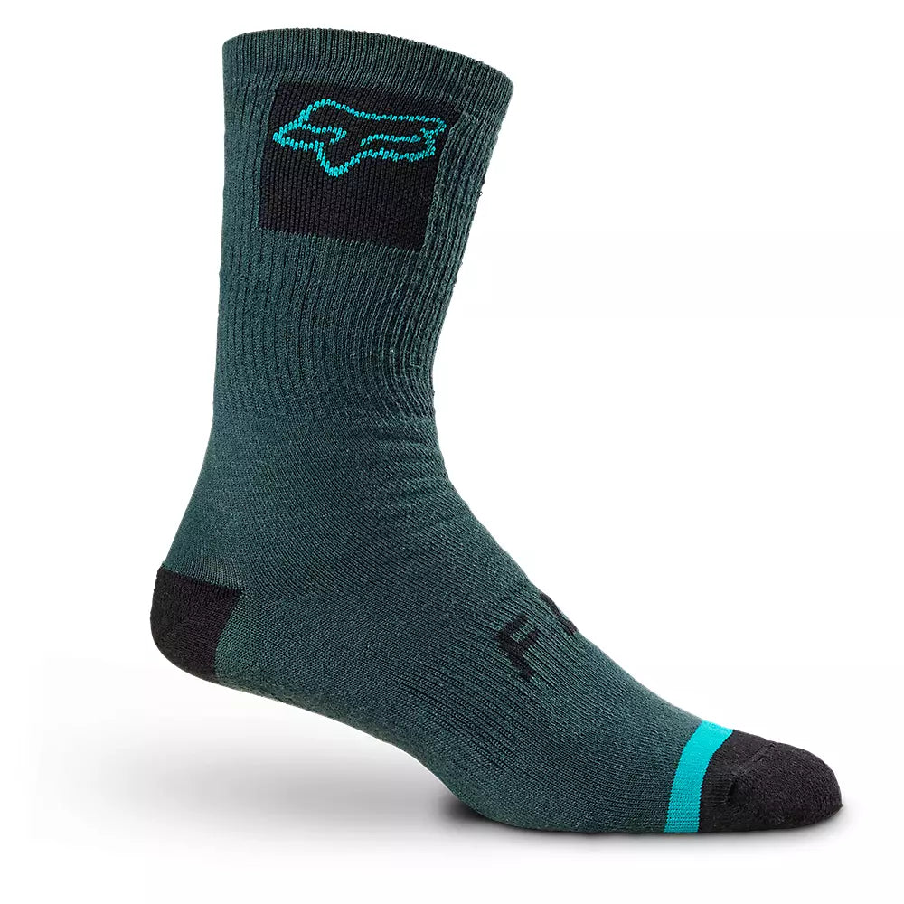 Fox Racing 8" Defend Crew Sock - Emerald - 2022 Emerald Small/Medium