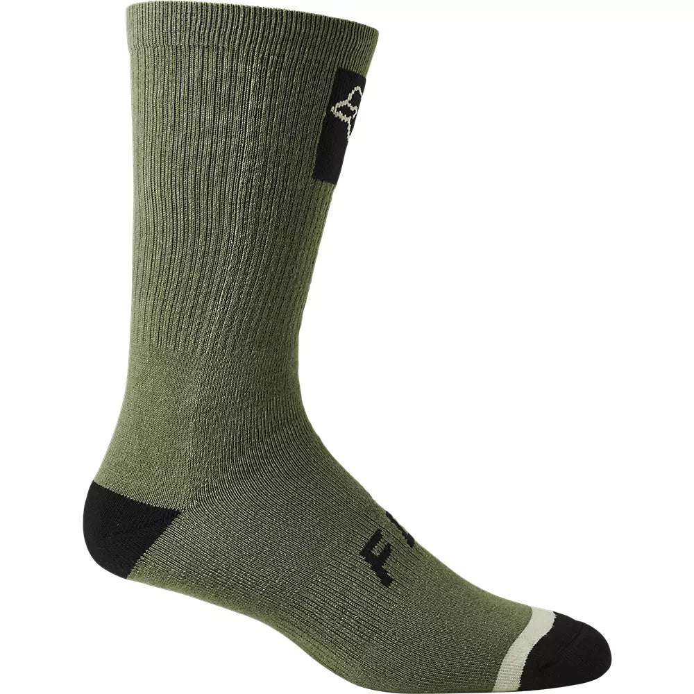 Fox Racing 8" Defend Crew Sock - Bark - 2022 Bark Small/Medium