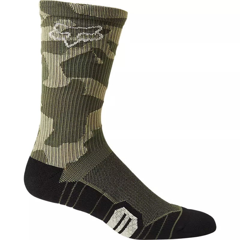 Fox Racing 8" Ranger Cushion Sock - Green Camo - 2022 Green Camo Small/Medium