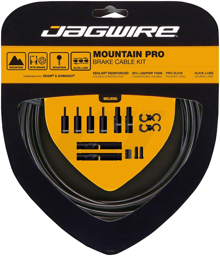 Jagwire Mountain Pro Brake Cable Kit - SRAM/Shimano - Black Black
