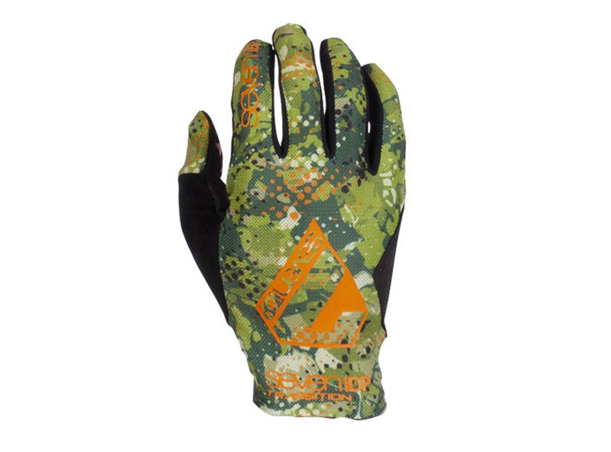 7 iDP Transition MTB Glove - Orange-Camo-Black - 2019 Orange - Camo - Black Small