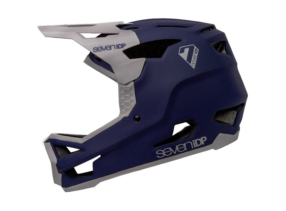 7 iDP Project.23 Glass Fiber Full Face Helmet - Matt Deep Space Blue-Gloss Gray Matt Deep Space Blue - Gloss Gray Small