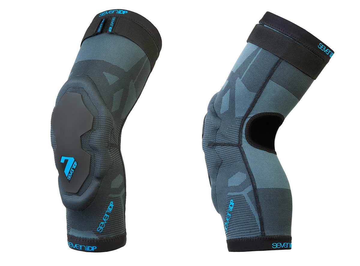 7 iDP Project Knee Pads - Black-Blue-Gray Black - Blue - Gray Small