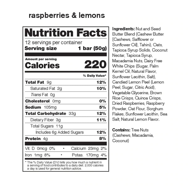 Skratch Labs Anytime Energy Bar - Raspberries & Lemons