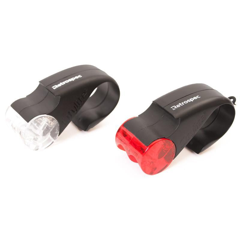 Retrospec CityLite Interlocking Bike F&R Combination Light Set - Black