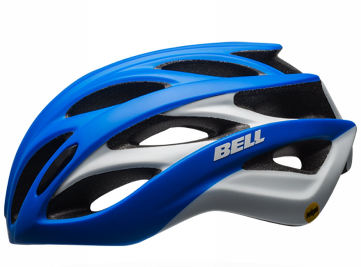 Bell Overdrive MIPS Road Helmet - Blue-White Blue - White Small
