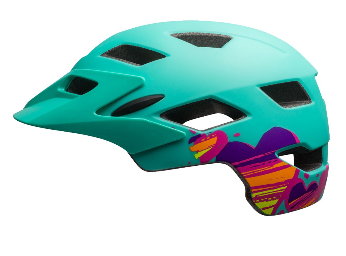 Bell Sidetrack Child Helmet - Matt Mint Hearts Matt Mint Hearts One Size