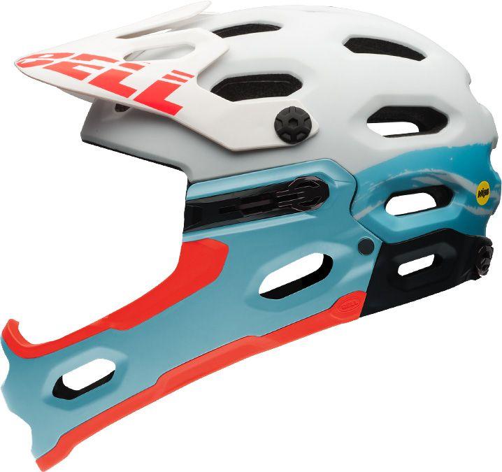 Bell Super 2R MIPS Full Face Helmet - Joyride - White-Glacier Blue Sonic White - Glacier Blue Sonic Medium
