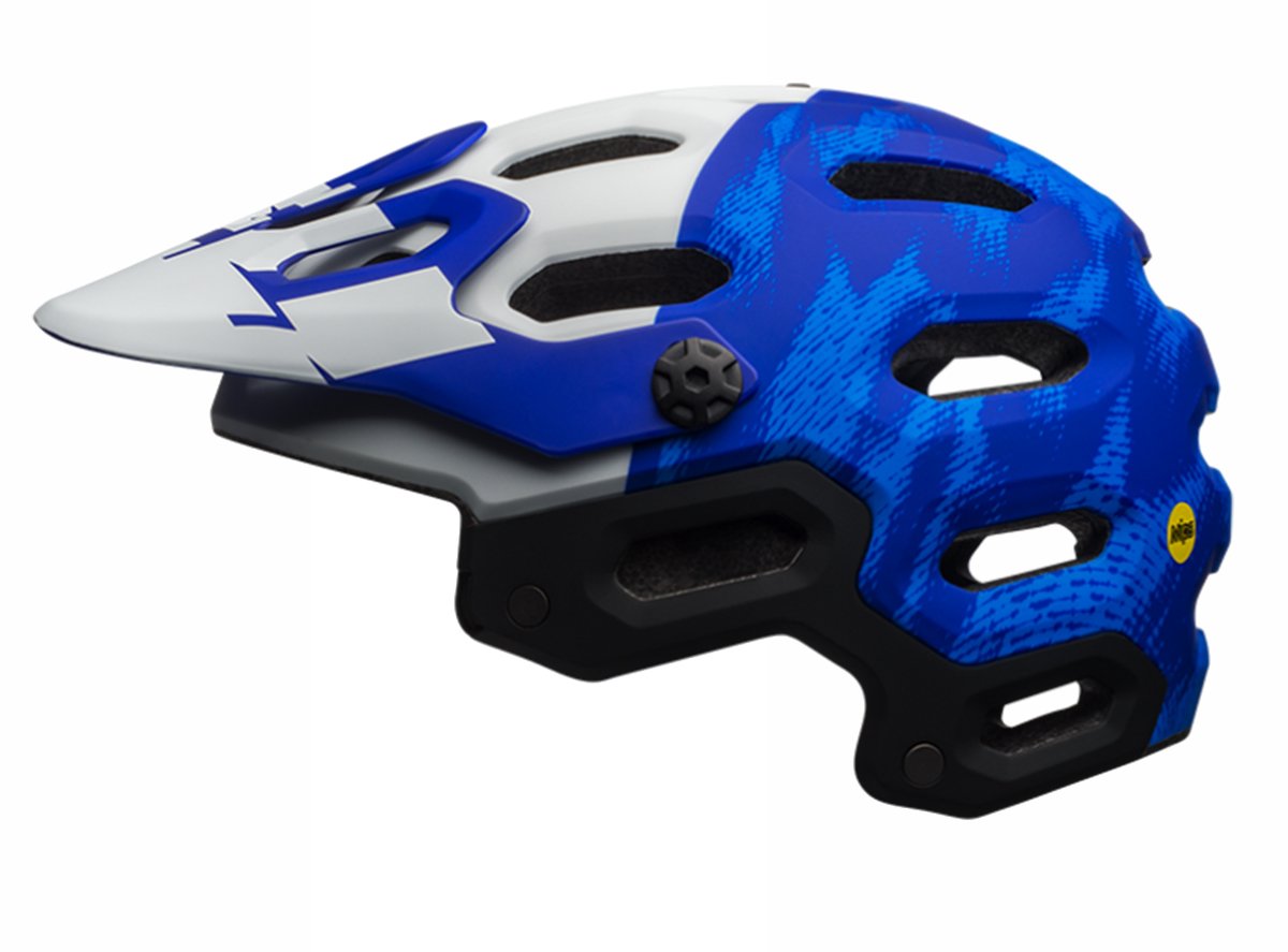 Bell Super 3 MIPS MTB Helmet - Matt Blue-White Matt Blue - White Small