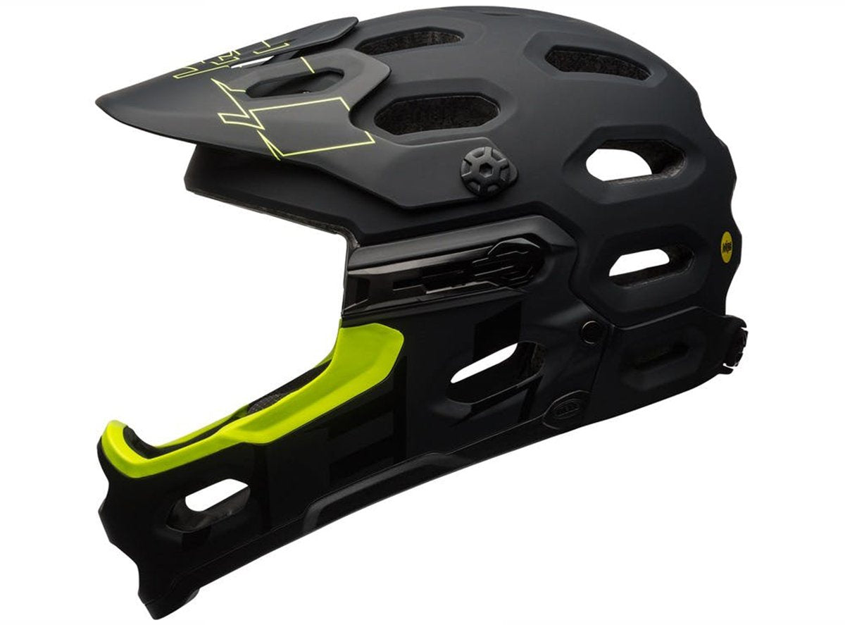 Bell Super 3R MIPS Full Face Helmet - Matt Black-Retina Sear Matt Black - Retina Sear Small