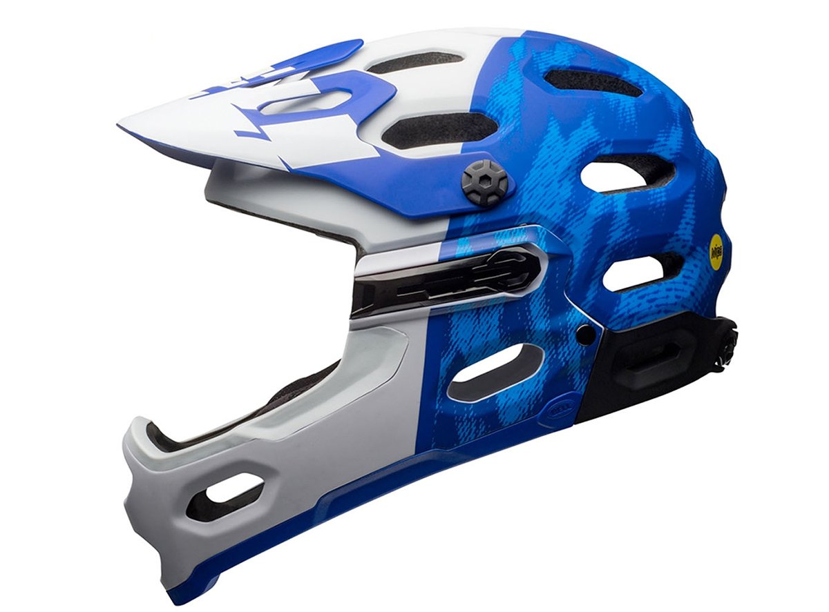 Bell Super 3R MIPS Full Face Helmet - Matt Blue-White Matt Blue - White Small