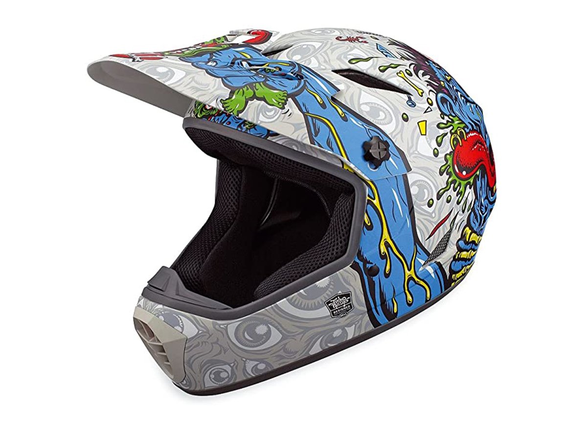 Bell Drop BMX/Downhill Full Face Helmet - Phil - Gray-Blue Phil - Gray - Blue Large