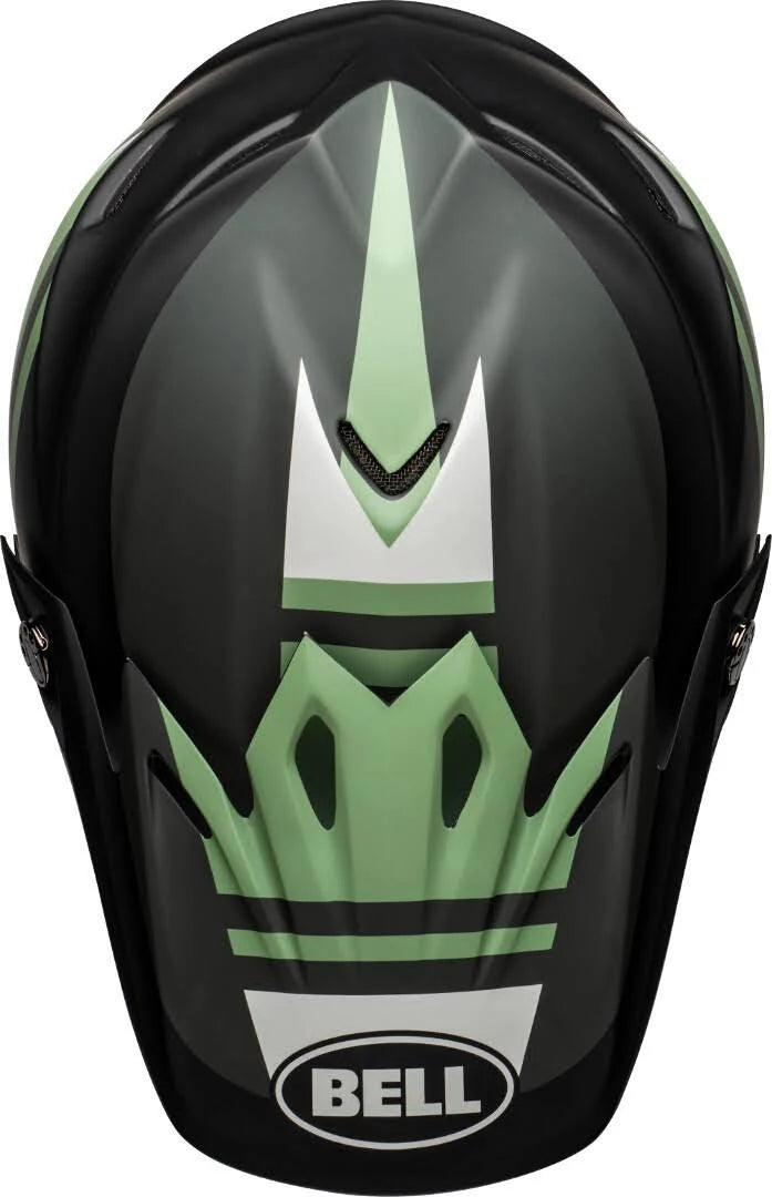 Bell Moto-9 MIPS Full Face Helmet - Prophecy - Matt Black-Dark Green