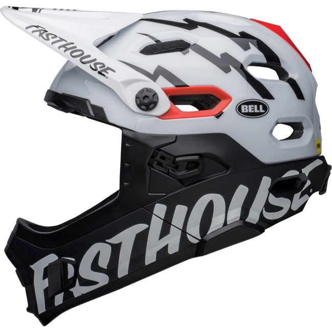 Bell Super DH Spherical Full Face Helmet - Fasthouse - Matt Gloss  Black-White