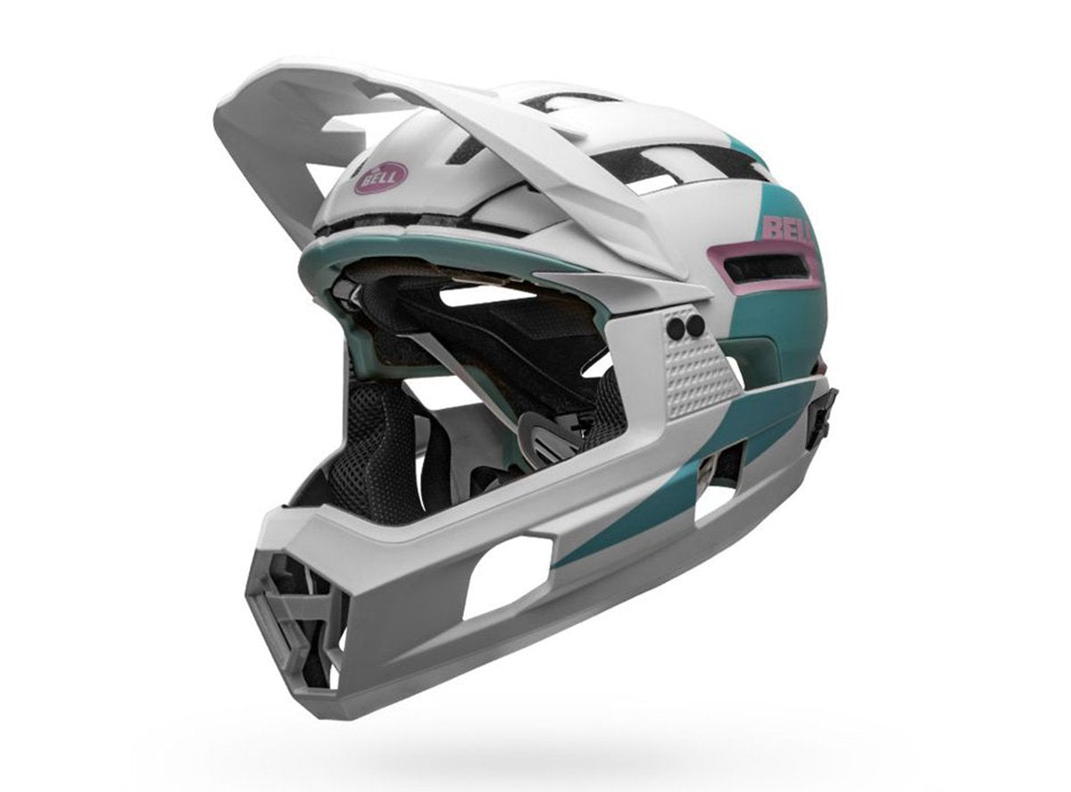 bell helmet 2020 Bell Super Air R MIPS Full Face Helmet - Matt Gloss White-Purple