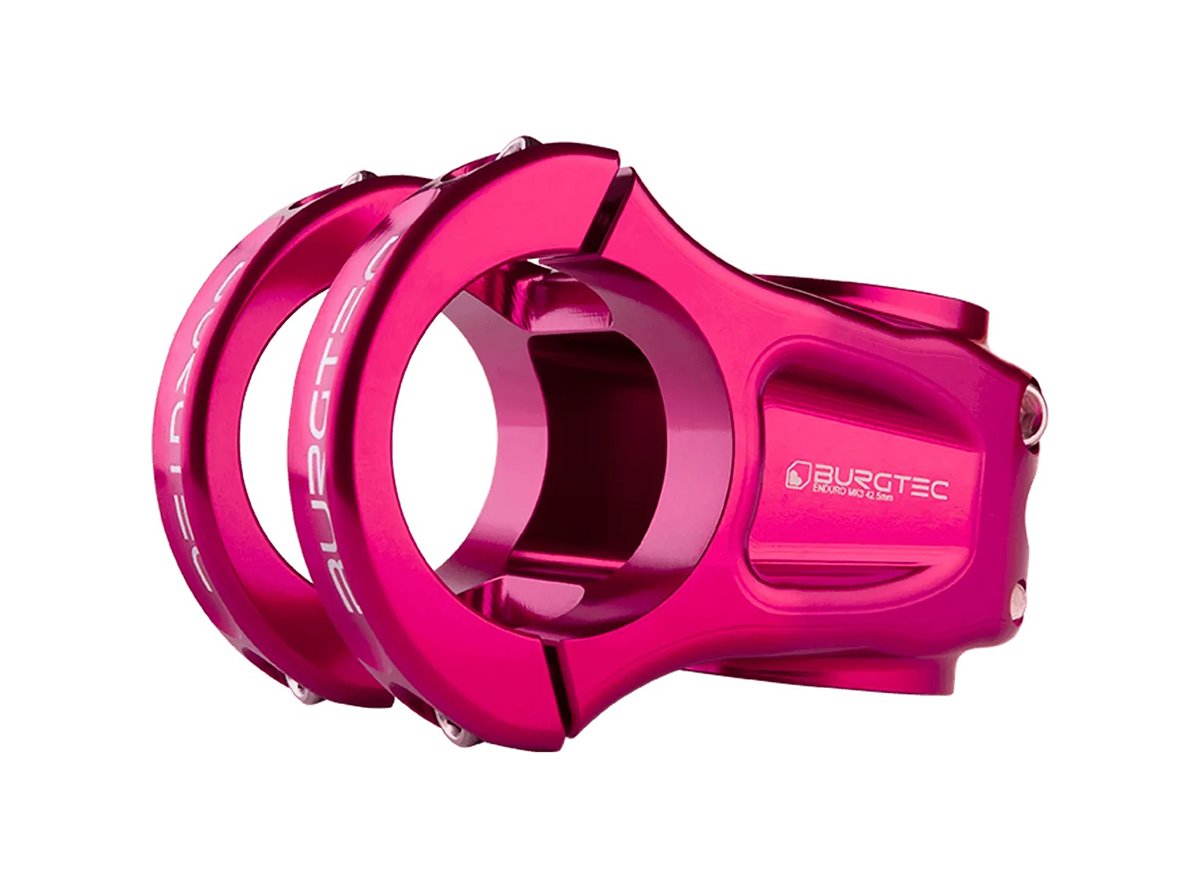 Burgtec Enduro MK3 35 MTB Stem - Toxic Barbie Pink – Cambria Bike Burgtec Enduro MK3 35 MTB Stem - Toxic Barbie Pink – Cambria Bike
