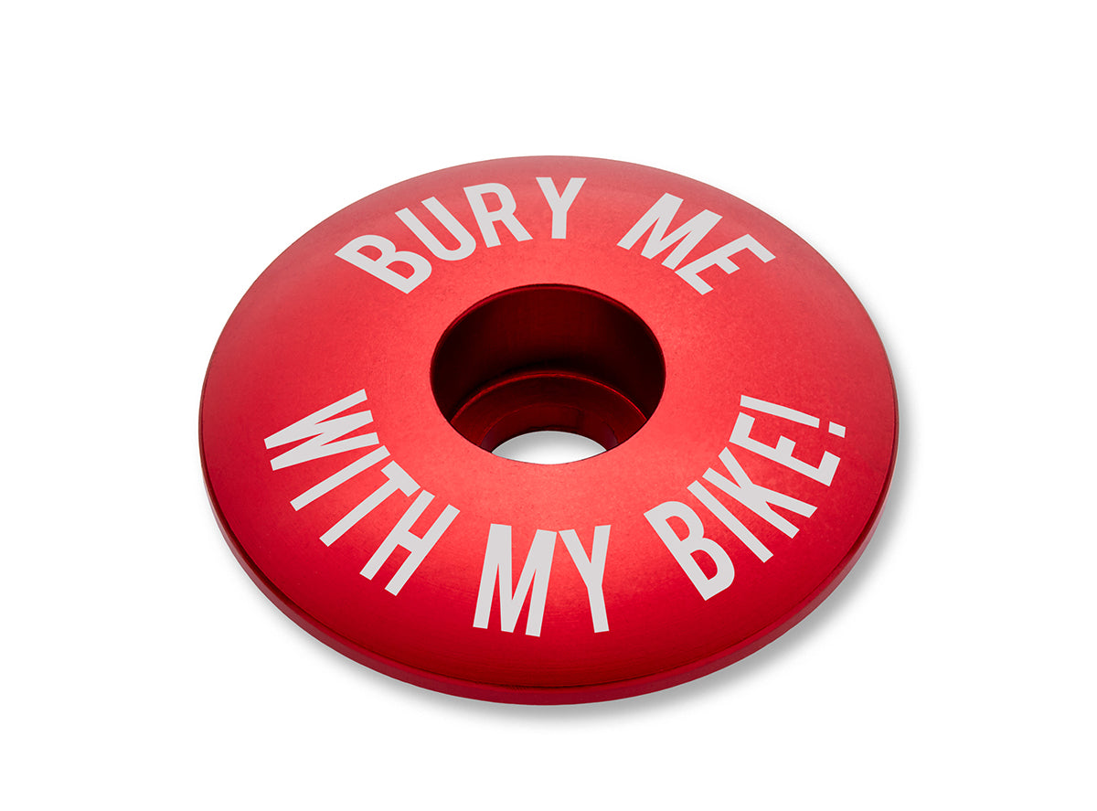 CBO Bury Me With My Bike! Stem Cap - Red Red Each