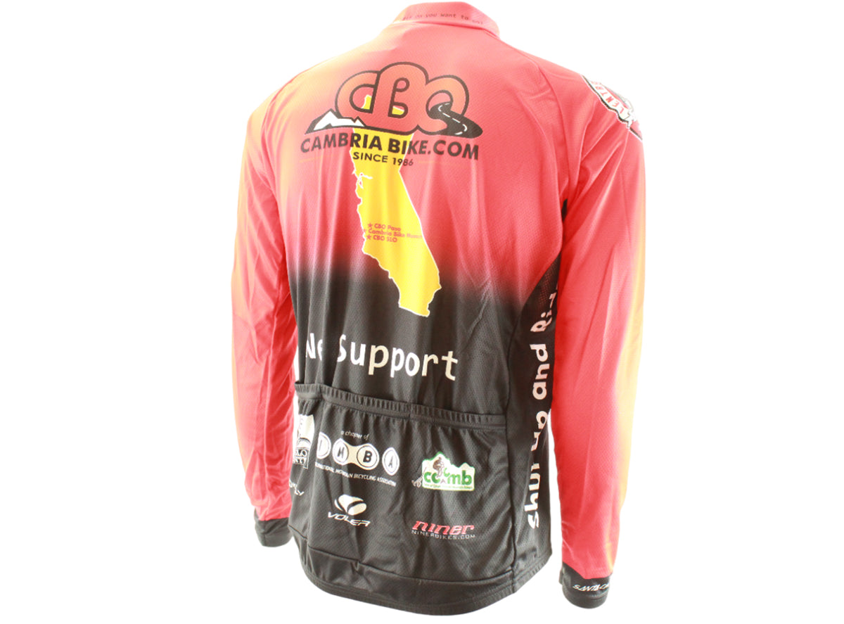 CBO CBO Mens Long Sleeve Equipe Club Jersey - Red - Black