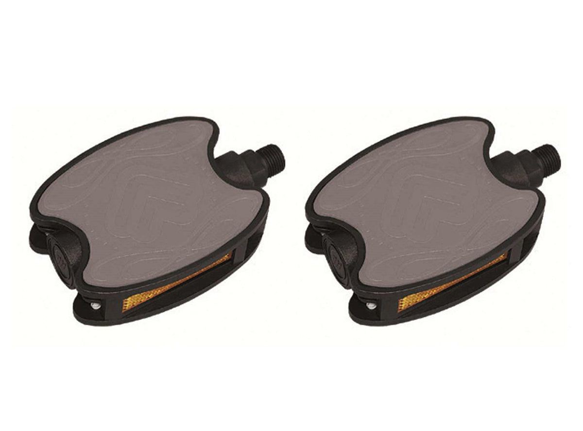 CBO Generic Beach Pedals - Black-Gray Black - Gray 1/2" Spindle